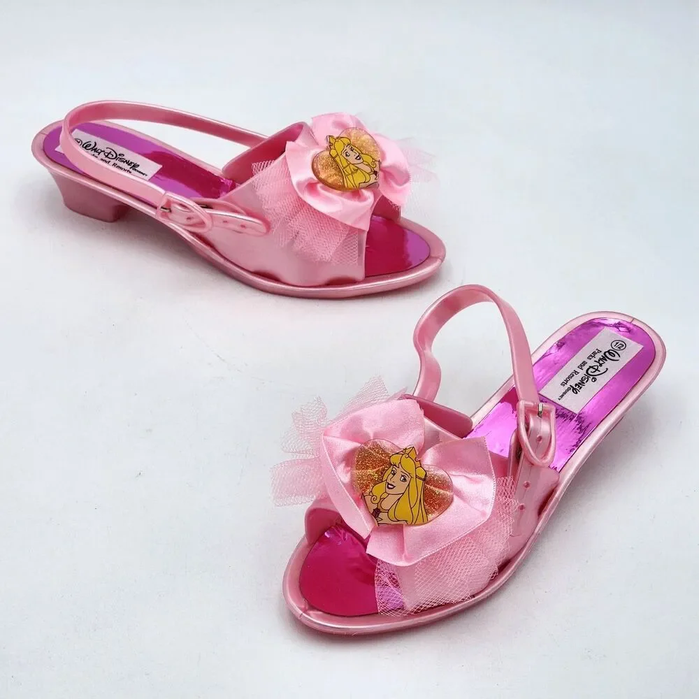 Disney Parks Vintage Sleeping Beauty Princess Dress Up Shoes Pink Kid's Size 1-2